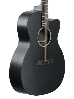 Martin OMCX1E Acoustic Electric Guitar Black with Gigbag Body Angled View